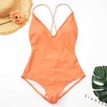 Load image into Gallery viewer, 2020 New Women Solid Swimwear Sexy Bandage One Piece Swimsuit Backless Bathing Suit Bodysuit Beachwear Swim Monokini Plus Size