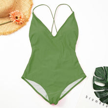 Load image into Gallery viewer, 2020 New Women Solid Swimwear Sexy Bandage One Piece Swimsuit Backless Bathing Suit Bodysuit Beachwear Swim Monokini Plus Size