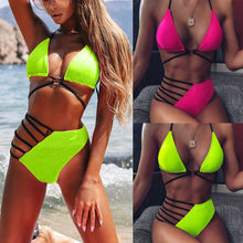 Load image into Gallery viewer, 2019 Sexy Women's Metal Buckle Bandage Under Wear High Quality Push-Up Pad Bathing Suit Female Underwears fashion Bathing Wear