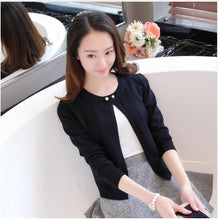 Load image into Gallery viewer, 42 (had 2 row 2) in the spring of the new product Grid sandwiched color knit fork poised under MAO F2272 women's wear
