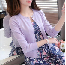 Load image into Gallery viewer, 42 (had 2 row 2) in the spring of the new product Grid sandwiched color knit fork poised under MAO F2272 women's wear