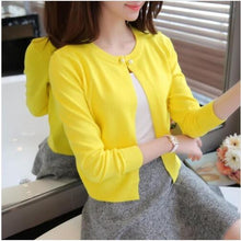 Load image into Gallery viewer, 42 (had 2 row 2) in the spring of the new product Grid sandwiched color knit fork poised under MAO F2272 women's wear