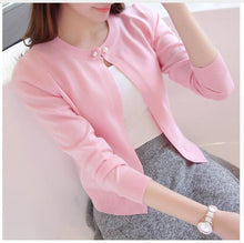 Load image into Gallery viewer, 42 (had 2 row 2) in the spring of the new product Grid sandwiched color knit fork poised under MAO F2272 women's wear