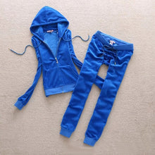 Load image into Gallery viewer, velvet women&#39;s sportswear suit 2019 new Korean version of the velvet sweater two sets of thin hooded spring and autumn clot
