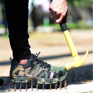 Work sheos Construction Men's Outdoor Steel Toe Cap Shoes Men Camouflage Puncture Proof High Quality Safety Shoes Plus Size