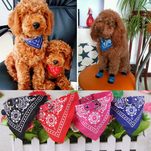 New Adjustable Cat dog Leather Collar Neckerchief Pet Neck Scarf Bowtie Necktie Bandana Pet Products Accessories