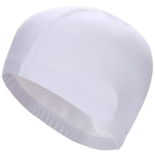 Load image into Gallery viewer, New 2019 Elastic Waterproof PU Fabric Protect Ears Long Hair Sports Swim Pool Hat Swimming Cap Free size for Men &amp; Women Adults
