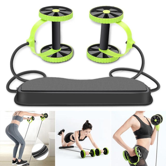 Muscle Exercise Equipment Power Roll Abdominal and Full Body Workout Double Wheel Arm Waist Leg Trainer Home Gym Fitness
