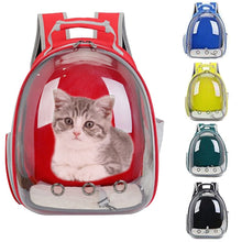 Load image into Gallery viewer, Travel cat double shoulder bag breathable transparent portable space pet backpack small dog pet travel carrier handbag

