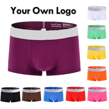 Load image into Gallery viewer, Customize your Logo Pantalones cortos hombres ropa interior  transpirable Men Underwear de los hombres de Boxer Shorts
