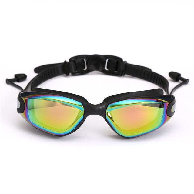 Lunettes de natation professionnelles lunettes de natation avec bouchons d'oreilles pince-nez galvanoplastie Silicone imperméable