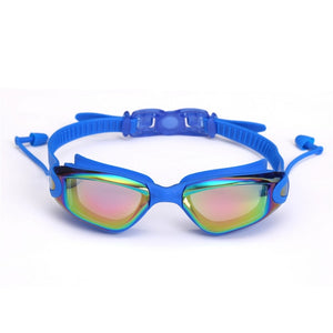 Lunettes de natation professionnelles lunettes de natation avec bouchons d'oreilles pince-nez galvanoplastie Silicone imperméable