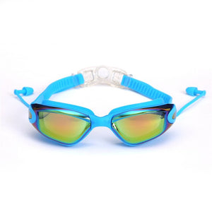 Lunettes de natation professionnelles lunettes de natation avec bouchons d'oreilles pince-nez galvanoplastie Silicone imperméable