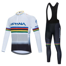 Load image into Gallery viewer, ASTANA2020 new autumn and winter warm sports cycling clothing winter cycling clothing long-sleeved wool 19D gel pad cycling clot
