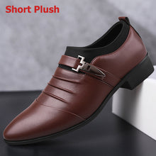 Load image into Gallery viewer, 2019 New PU Leather Men&#39;s Business Dress Shoes Pointed Toe Slip On Loafers Male Oxford Wedding Formal Sheos For Men Plus Size 48
