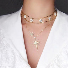 Load image into Gallery viewer, fashion necklaces 2019 Evening Party Fashion Women Multi-layer Rhinestone Inlaid Star Pendant Necklace/necklace women Fashion Je
