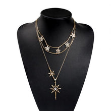 Load image into Gallery viewer, fashion necklaces 2019 Evening Party Fashion Women Multi-layer Rhinestone Inlaid Star Pendant Necklace/necklace women Fashion Je
