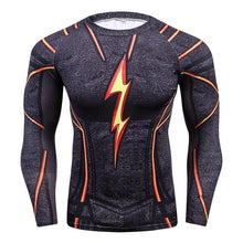 Load image into Gallery viewer, 2018 FLASH Compression Shirt Men 3D Printed T-shirts Men Raglan Long Sleeve Cosplay Costume Tops Male fitness body building Clot
