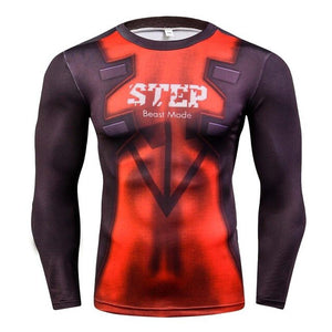 2018 FLASH Compression Shirt Men 3D Printed T-shirts Men Raglan Long Sleeve Cosplay Costume Tops Male fitness body building Clot