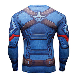 2018 FLASH Compression Shirt Men 3D Printed T-shirts Men Raglan Long Sleeve Cosplay Costume Tops Male fitness body building Clot