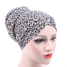 Load image into Gallery viewer, New Leopard Print women turban hats Muslim Fashion Women&#39;s Hijabs Cotton Cover Inner Hijab Cap Islamic Head Wear Hat Under Scarf
