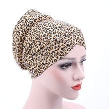 Load image into Gallery viewer, New Leopard Print women turban hats Muslim Fashion Women&#39;s Hijabs Cotton Cover Inner Hijab Cap Islamic Head Wear Hat Under Scarf
