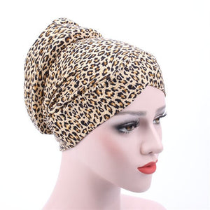 New Leopard Print women turban hats Muslim Fashion Women's Hijabs Cotton Cover Inner Hijab Cap Islamic Head Wear Hat Under Scarf