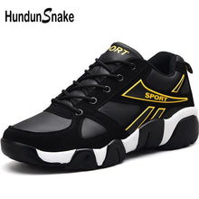 Load image into Gallery viewer, Hundunsnake Summer Men&#39;s Shoes Sporty Man Sneakers Women Running Shoes Man Sports Shoe Sport Men Pu Leather Trainers Black A-177
