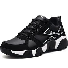 Load image into Gallery viewer, Hundunsnake Summer Men&#39;s Shoes Sporty Man Sneakers Women Running Shoes Man Sports Shoe Sport Men Pu Leather Trainers Black A-177
